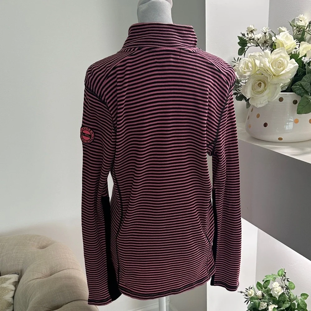 Lauren active Ralph Lauren Chic Striped Black and Pink Women's Sweatshirt - Picture 6 of 10